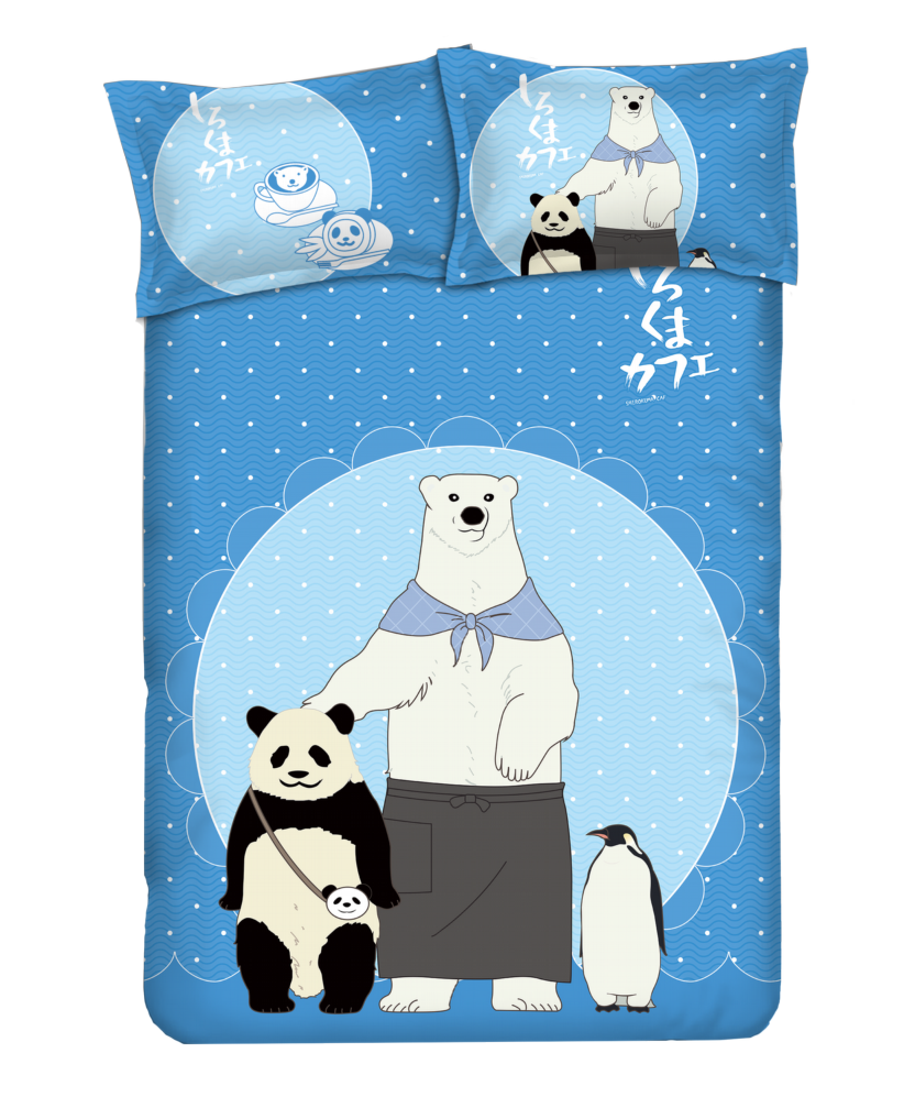 Panda - Shirokuma Cafeblue Anime Bed Blanket Duvet Cover with Pillow Covers